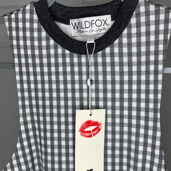 NWT Wildfox Oxford Plaid Halter Crop Top - Picture 2 of 6